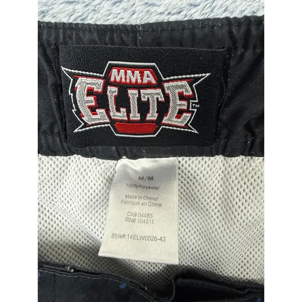 MMA Elite Mens Size M Blue Board Shorts Graphic Cross Wing Swim Trunks